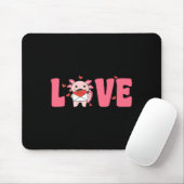 Axolotl Animals With Hearts Love Premium Tri-blend Mousepad (Mit Mouse)