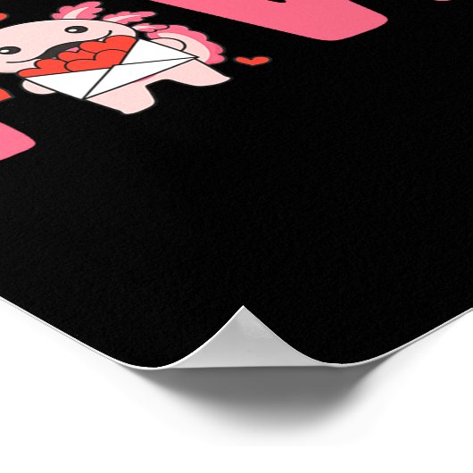 Axolotl Animals With Hearts Love Premium Tri-blend Poster (Ecke)