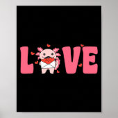 Axolotl Animals With Hearts Love Premium Tri-blend Poster (Vorne)
