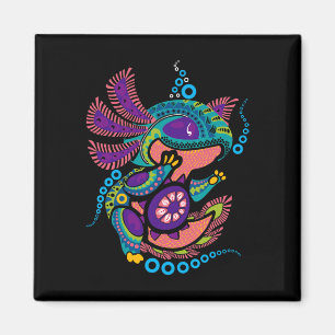 Axolotl Art Aztec Mexican Salamander Mexico Cinco Magnet