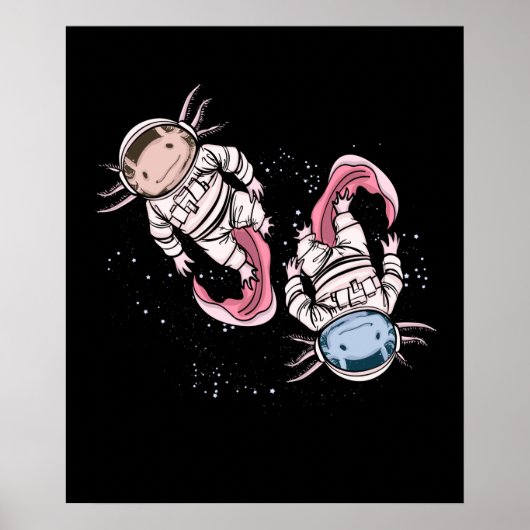 Axolotl Astronaut Gift Kids Outer Space Axel Poster (Vorne)