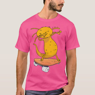 Axolotl auf der Skateboard Funny Skateboard Salama T-Shirt