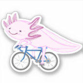 Axolotl auf einem Fahrrad Aufkleber (Vorderseite)