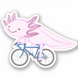 Axolotl auf einem Fahrrad Aufkleber