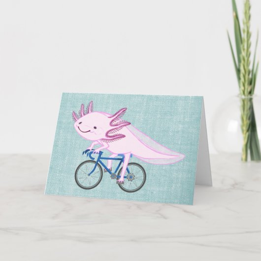 Axolotl auf einem Fahrrad Einladung (Vorderseite)