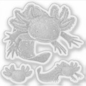 Axolotl-Aufkleber - GRAU - 3er Pack Aufkleber (Vorderseite)