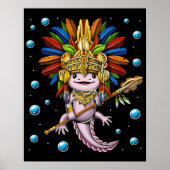 Axolotl Aztec Warrior Poster (Vorne)
