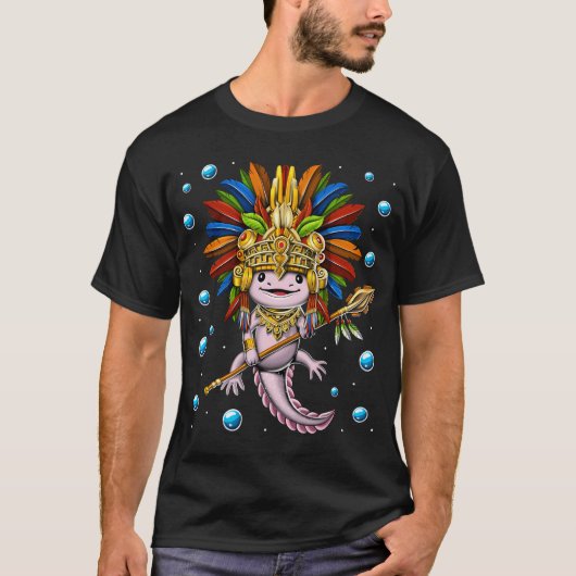 Axolotl Azteke Krieger T-Shirt (Vorderseite)