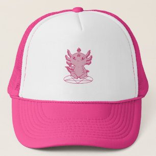 Axolotl Baphomet Pagan Pink Truckerkappe
