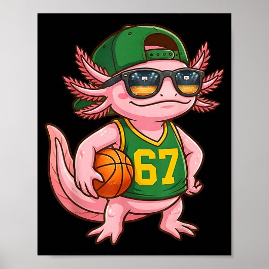Axolotl Basketball 67 Gen Alpha Slang Srts Men Boy Poster (Vorne)