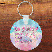 Axolotl - Be Happy and Smile keychain Schlüsselanhänger (Vorderseite)