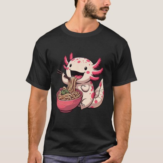 Axolotl Beautiful Eating Ramen Noodles Art Axolotl T-Shirt (Vorderseite)