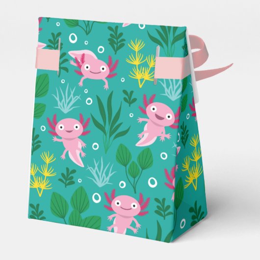 Axolotl-Bevorzugung-Box Geschenkschachtel (Rückseite)
