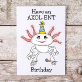 Axolotl Birthday Card mit Farbseite innen Karte