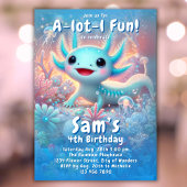 Axolotl Birthday Einladung Neon Boy Axolotl Party