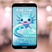 Axolotl Birthday Einladung Neon Boy Axolotl Party