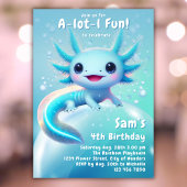 Axolotl Birthday Einladung Neon Boy Axolotl Party