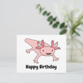 Axolotl Birthday Funny Niedlich Postkarte (Stehend Vorderseite)