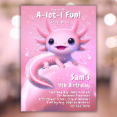 Axolotl Birthday Invitation Girl Pink Axolotl Part Einladung