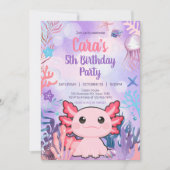 Axolotl Birthday Party Einladung (Vorderseite)