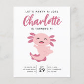 Axolotl Birthday Party Einladung Flyer (Vorne)