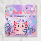 Axolotl Birthday Party Square Gefälligetags Geschenkanhänger (Vorderseite)