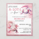 Axolotl Birthday Pink Glitzer Look (Vorderseite)