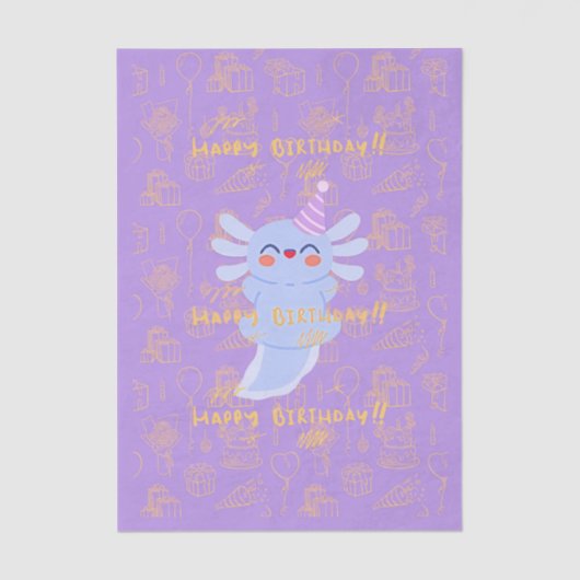 Axolotl birthday seidenpapier (Vorderseite)