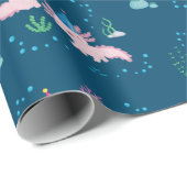 Axolotl Birthday Wises Geschenkpapier (Rolleneckpunkt)