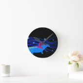 Axolotl Blau mit Sternen Runde Wanduhr (Zuhause)