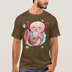 Axolotl Boba Tea Funny Amphibian Drink Blase T T-Shirt