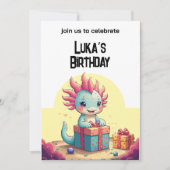 Axolotl boy & Girl Geburtstagsparty Einladung (Vorderseite)