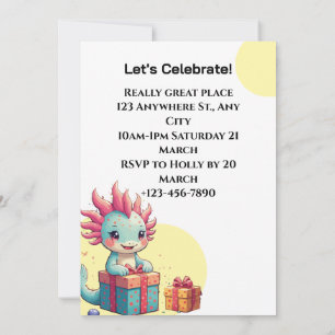 Axolotl boy & Girl Geburtstagsparty Einladung