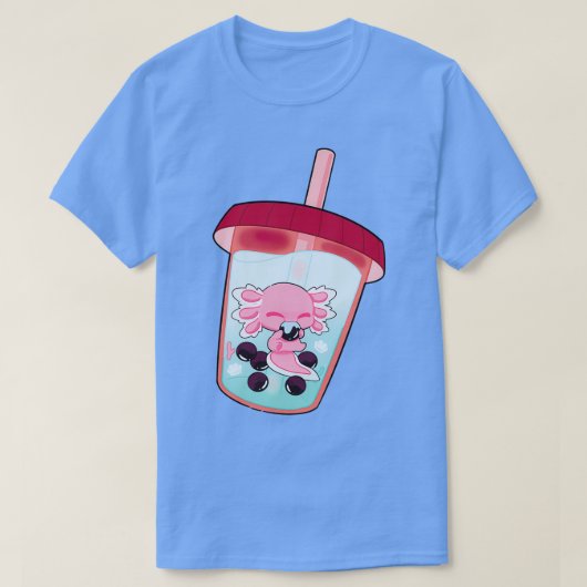 Axolotl Bubble Tea Aquarium T-Shirt (Design vorne)