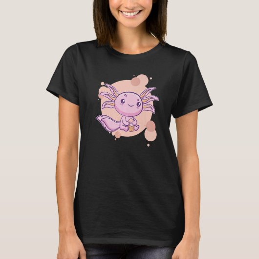 Axolotl Bubble Tea Boba Ambystoma Mexicanum Walkin T-Shirt (Vorderseite)