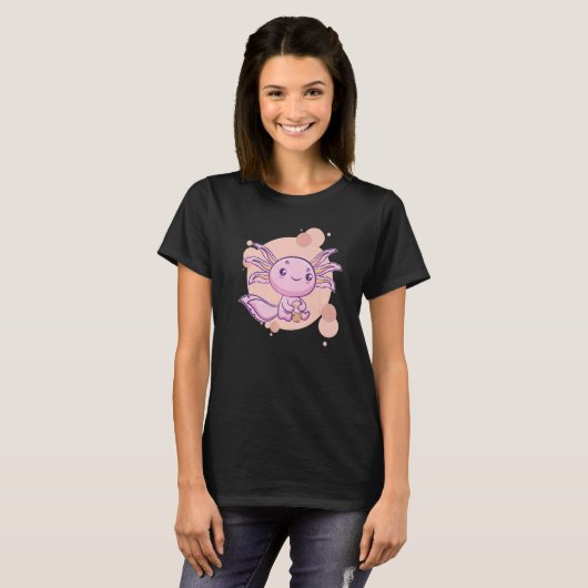 Axolotl Bubble Tea Boba Ambystoma Mexicanum Walkin T-Shirt (Vorne ganz)