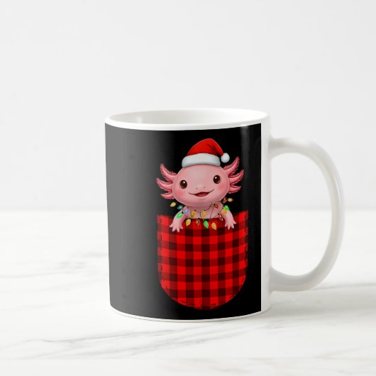 Axolotl Buffalo Red Plaid Cket Christmas Funny Men Kaffeetasse (Rechts)