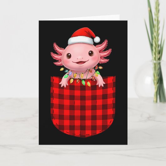 Axolotl Buffalo Red Plaid Cket Christmas Funny Men Karte (Vorderseite)