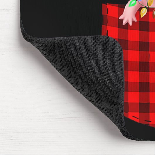 Axolotl Buffalo Red Plaid Cket Christmas Funny Men Mousepad (Ecke)