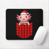 Axolotl Buffalo Red Plaid Cket Christmas Funny Men Mousepad (Mit Mouse)