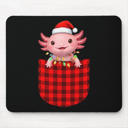 Axolotl Buffalo Red Plaid Cket Christmas Funny Men Mousepad (Vorne)