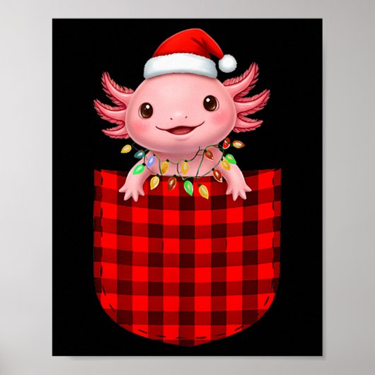Axolotl Buffalo Red Plaid Cket Christmas Funny Men Poster (Vorne)