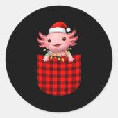 Axolotl Buffalo Red Plaid Cket Christmas Funny Men Runder Aufkleber (Vorderseite)