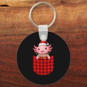 Axolotl Buffalo Red Plaid Cket Christmas Funny Men Schlüsselanhänger (Vorderseite)