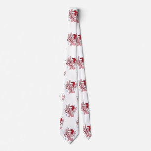 Axolotl Christmas Candycane Neck Tie Krawatte