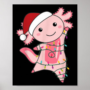 Axolotl Christmas Fairy Light Christmas Axolotl Poster