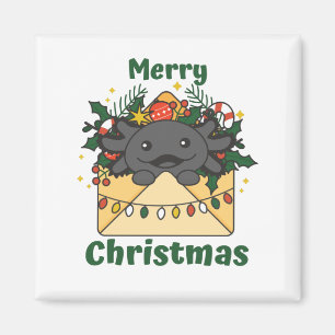 Axolotl Christmas Letter Winter Animals Axolotls Magnet