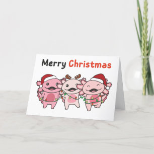 Axolotl Christmas Niedlich Axolotls Frohe Weihnach Feiertagskarte