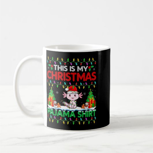 Axolotl Christmas Santa Hat Pajama Shirt Axolotl L Kaffeetasse (Links)