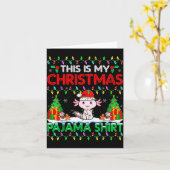 Axolotl Christmas Santa Hat Pajama Shirt Axolotl L Karte (Gelbe Blume)